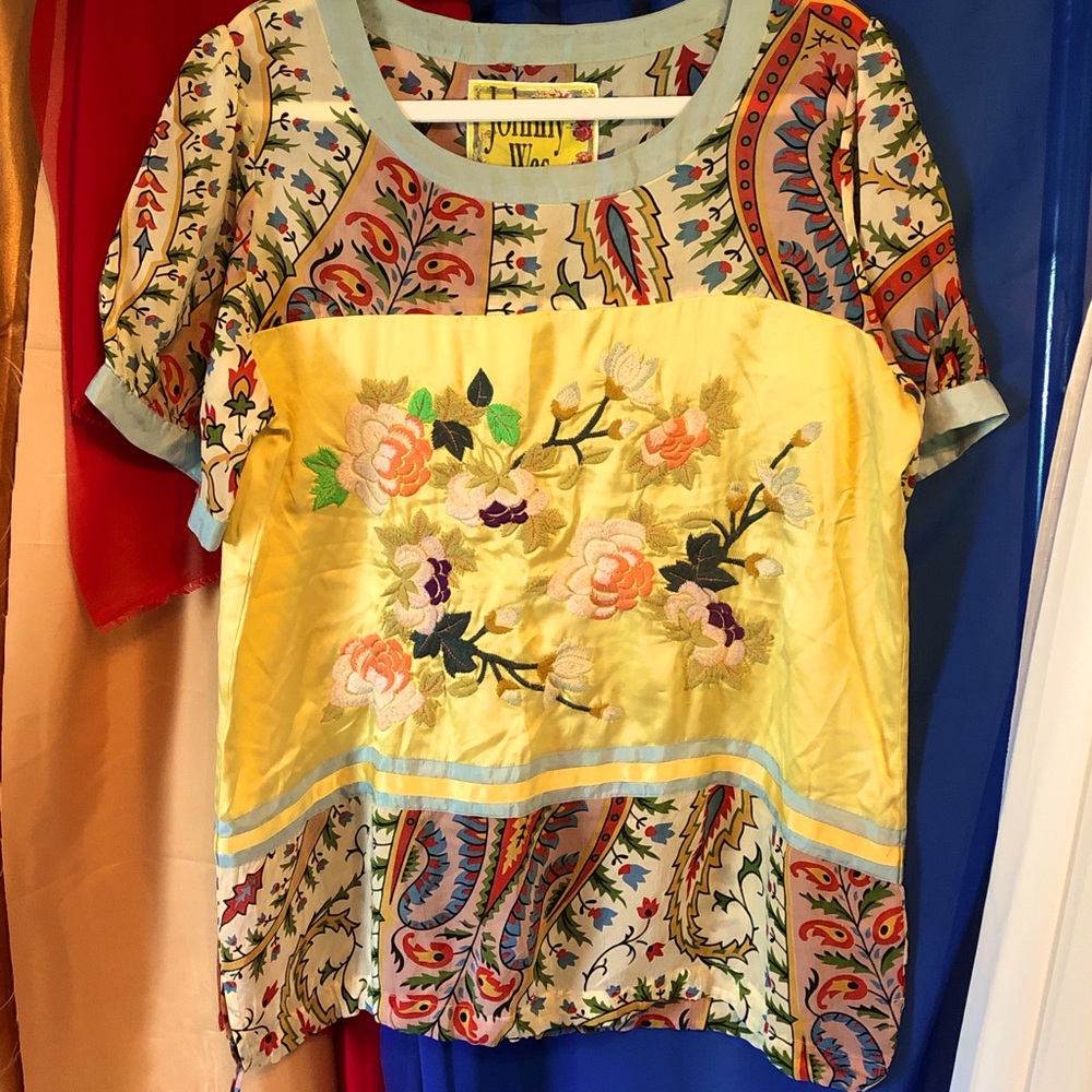 Johnny Was Floral Tie Waist Shirt - Size L